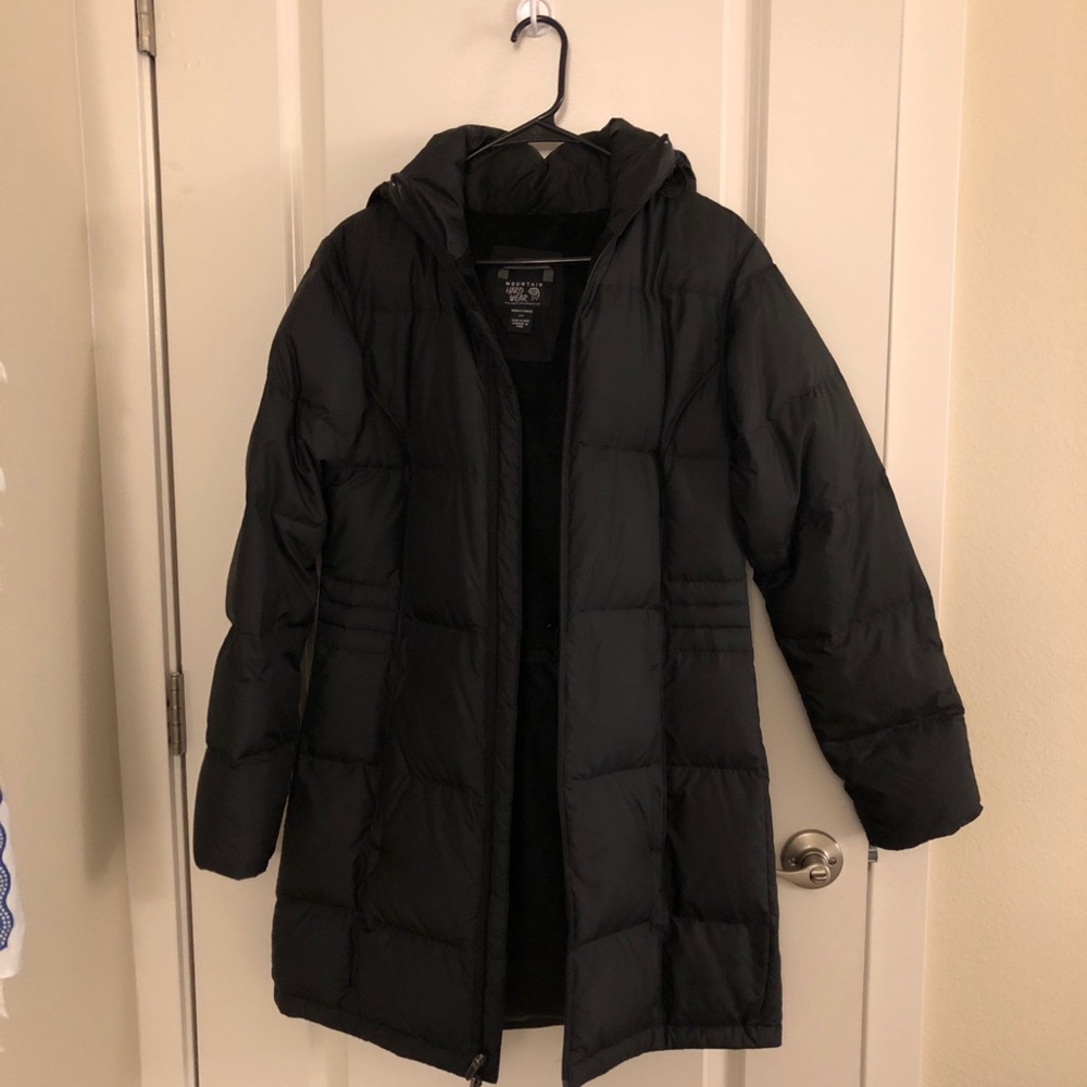 Long black puffer coat